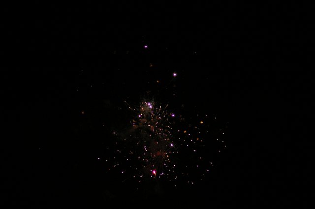 exploding firework rocket display