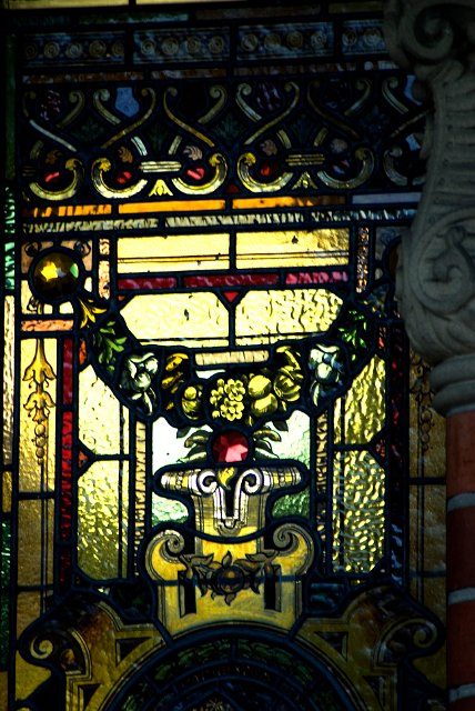 ornate stained glass window