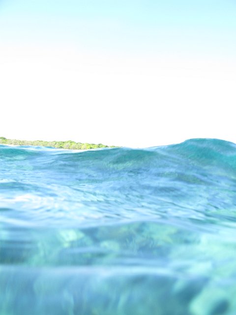 point of view - swimming off a tropical island