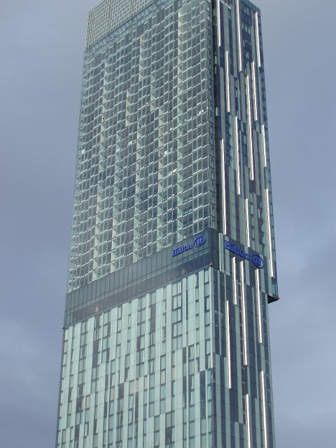 details of the glass on the beetham tower, manchester