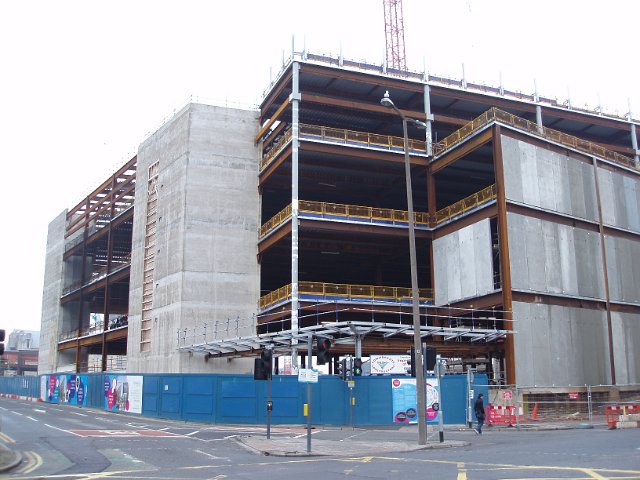 buildings under construction in central cardiff