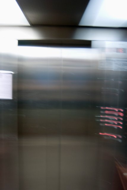 abstract blur of the inside of an elevator