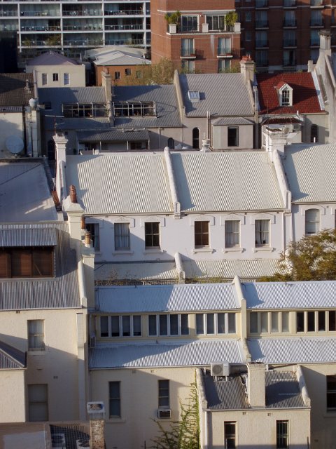 terraced house roof scape in australia