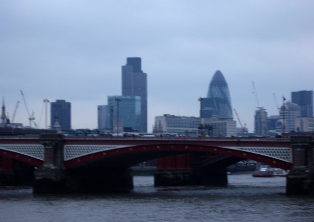 abstract blur of a winter day in central london
