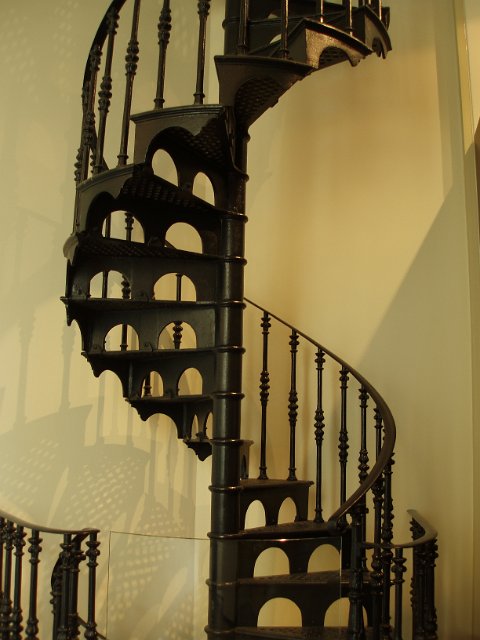 a cast iron spiral staircase