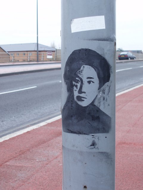 lamp post and spraypaint