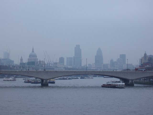 london on a grey misty dreary day