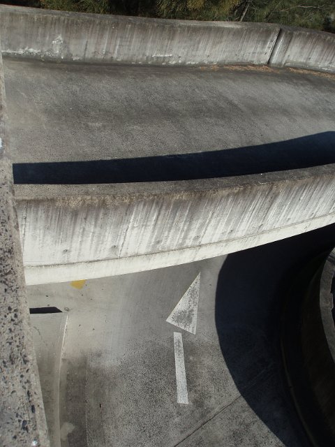 a spiral concrete carpark ramp
