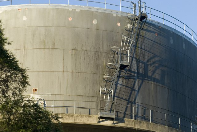 water tower details, metal access steps