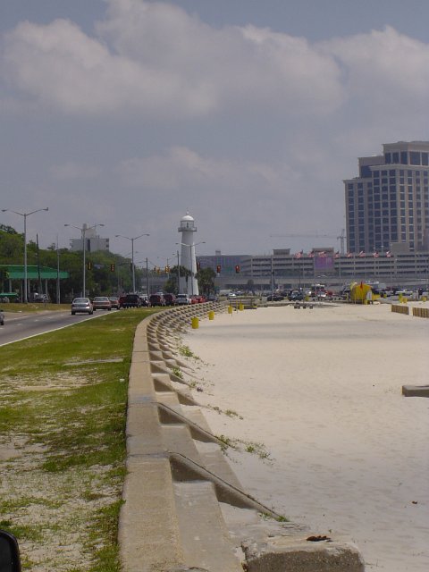 beach and concrete barrier