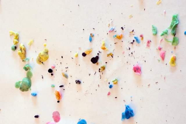 daubs of colorful wax