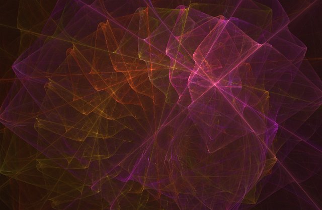 rotating fractal pattern with a gradient of purple and yellow colours