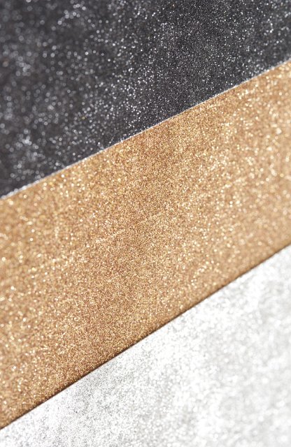 glitter coloured background with black silver and gold