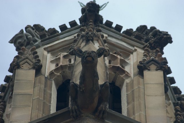 stone scuplture in top of sydney university