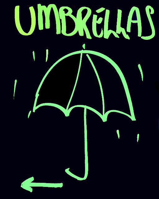 sign for an umbrella sales
