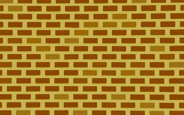 tessellated rectangles lined up as bricks