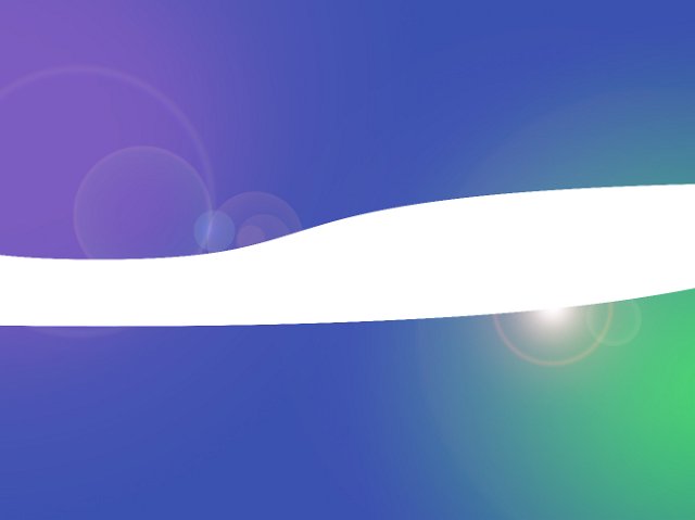 an illustrated lens flare design on a smooth gradient background with a curved white band for copy