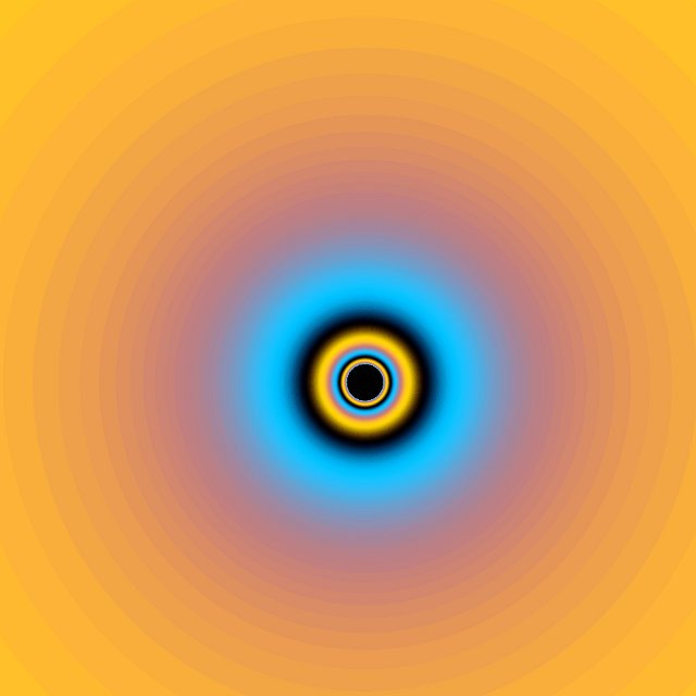 fractal generated colours forming an orange and cyan tunnel effect
