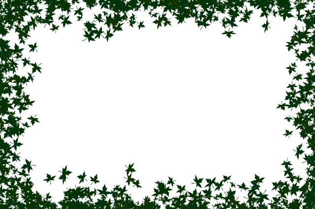 photo frame of maple leaves in green