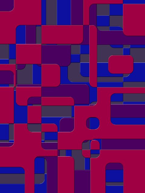 rounded graphic squares in a red and blue colour set