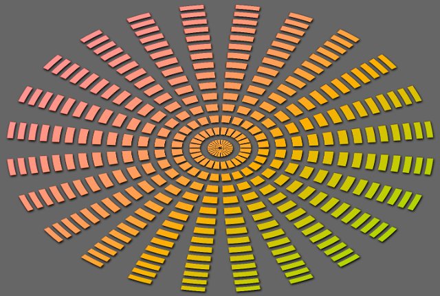 optical shimmering circle pink and yellow