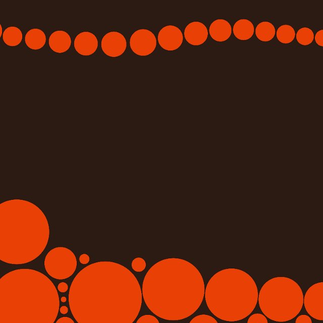 a background of orange dots on a brown background