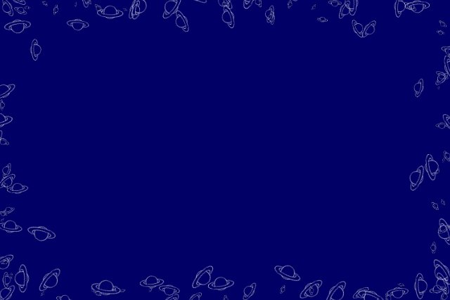 pixelated flying saucers border frame