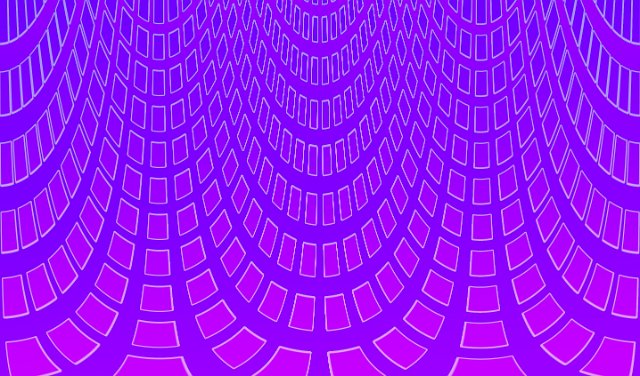 an arching purple backdrop