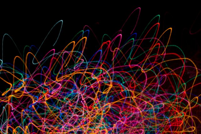 abstract background made from colourful lines of light