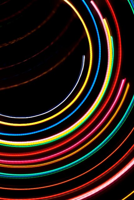 a rotating vortex of lights