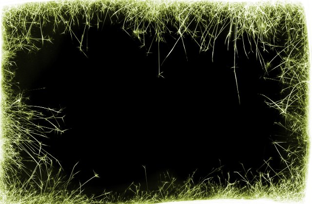 a frame border composed of green sparks