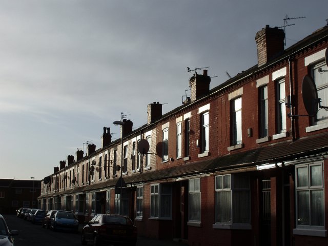 terraced streets in innercity manchester