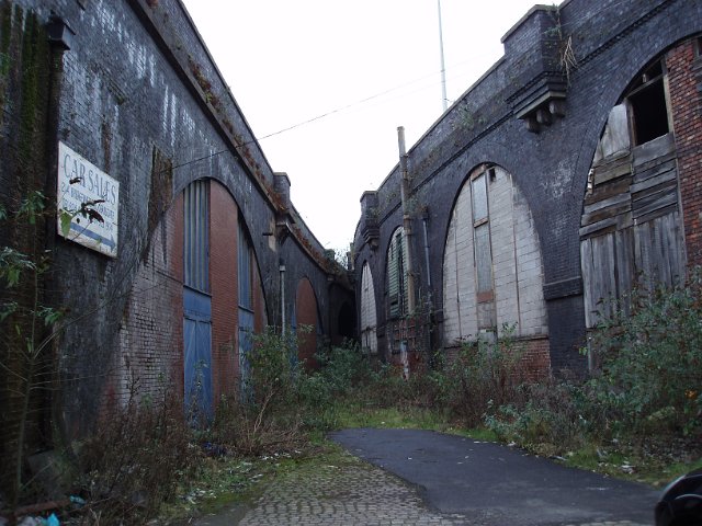derelict brick railway arches