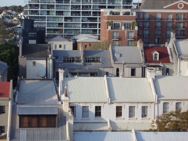various types of building in a city taken from a elevated location