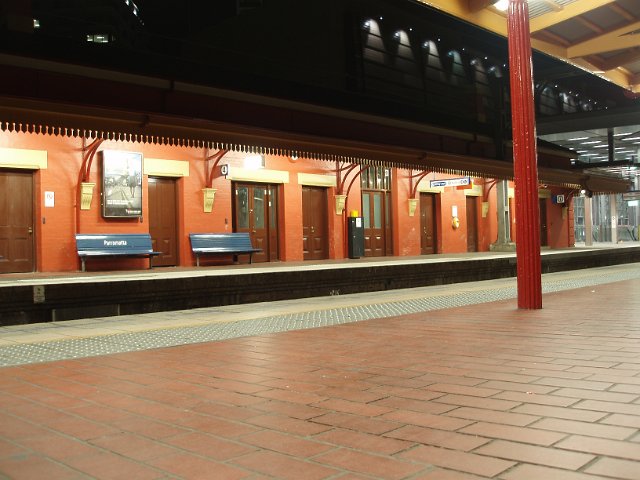 deserted rail station at night