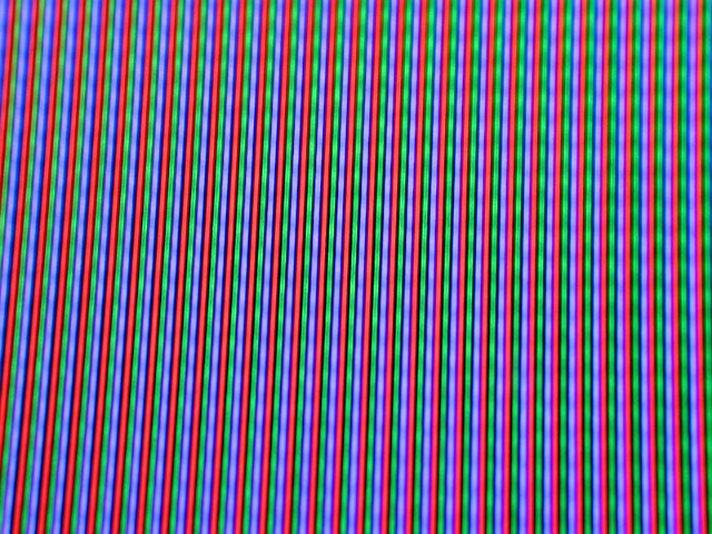 closeup for a CRT screen red green blue color bars