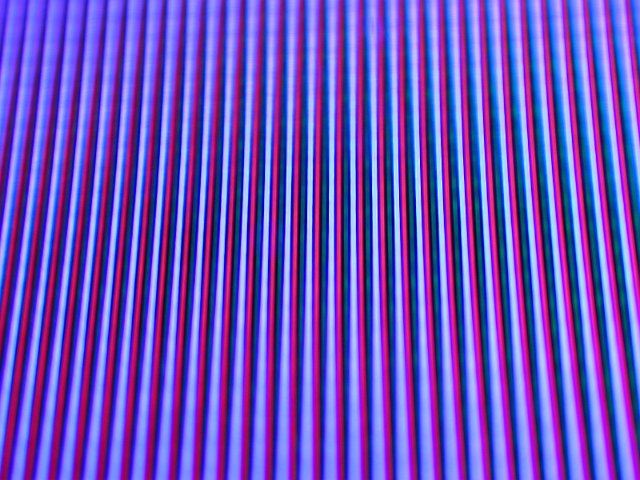 lines of RGB colour on a CRT screen viewed with a macro lens