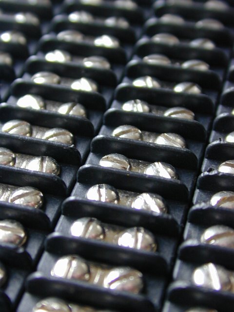 rows of electrical terminal connection strips