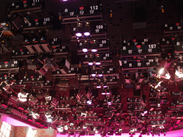 details of the lighting in a tv studio