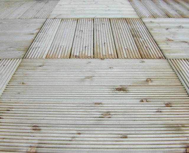 lowdown angled wooden decking