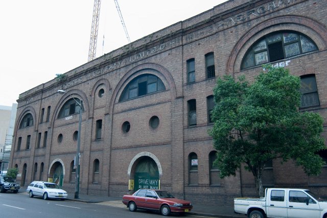 an old brick warehouse facade