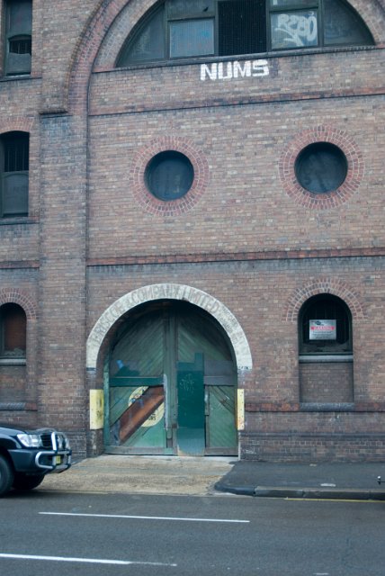 an old brick warehouse facade