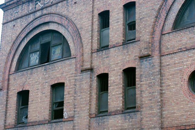 an old brick warehouse facade