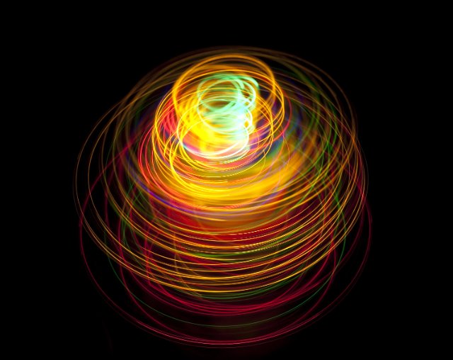 pattern of rotating colorful lights