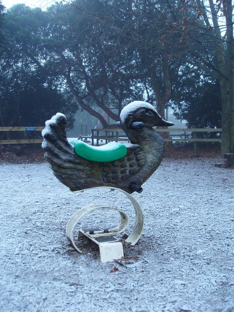 springy duck in a childrens playground