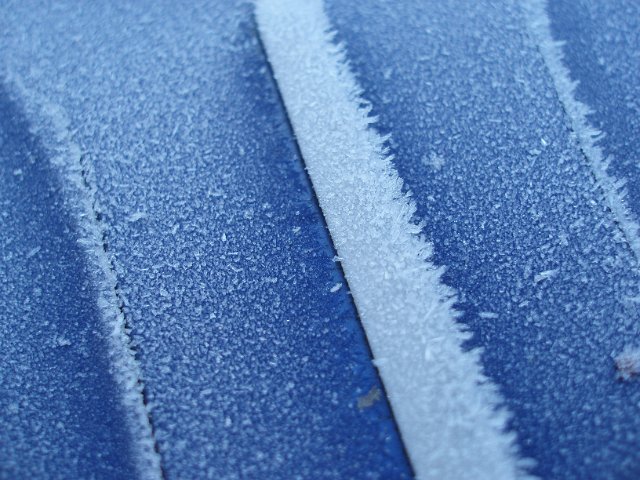 frost covering a car bonnet