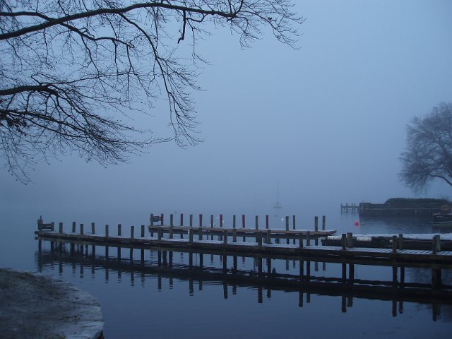 cold winter morning on the lake
