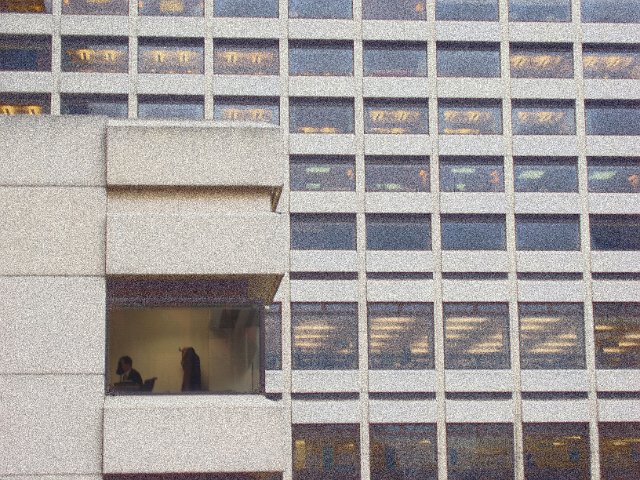 grainy towerblock windows, office abstract