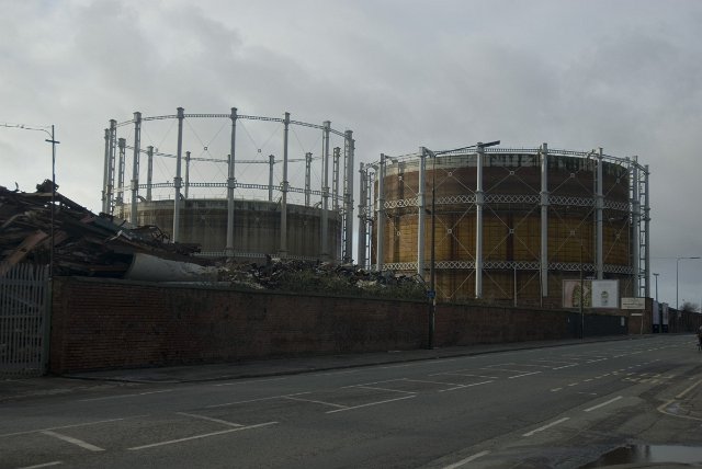 gasometer, and old gas tank in salford manchester