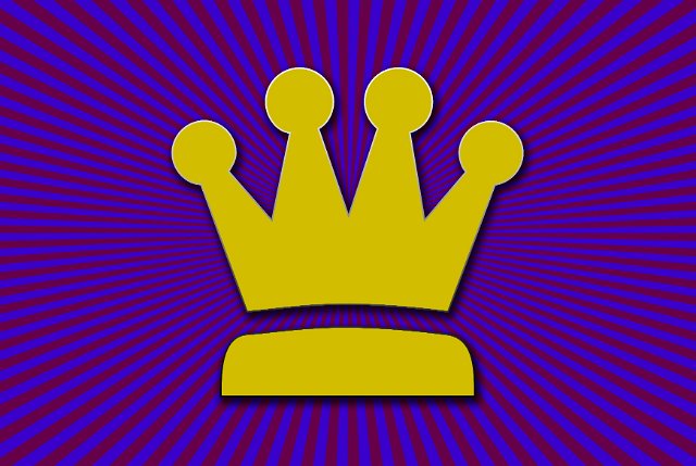 a crown icon on a zooming backdrop with silver edges